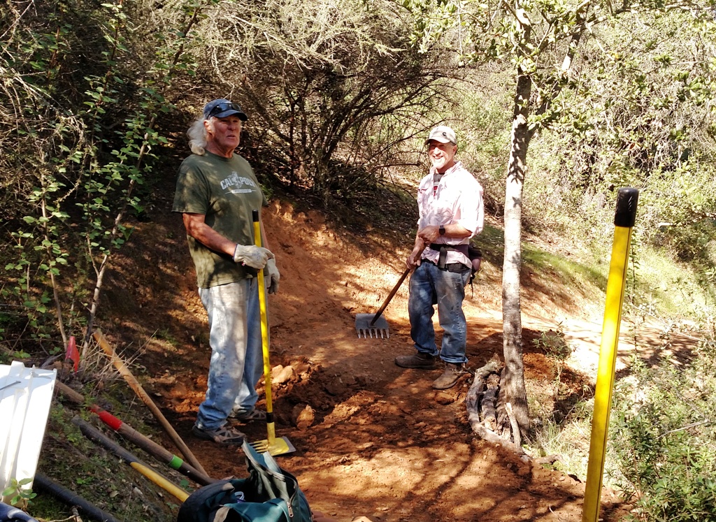 Dave and Jeff reshaping a turn.